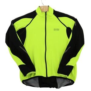 Gore Bike Wear Windstopper Soft Shell Cycling Jacket Neon Yellow Mens XL